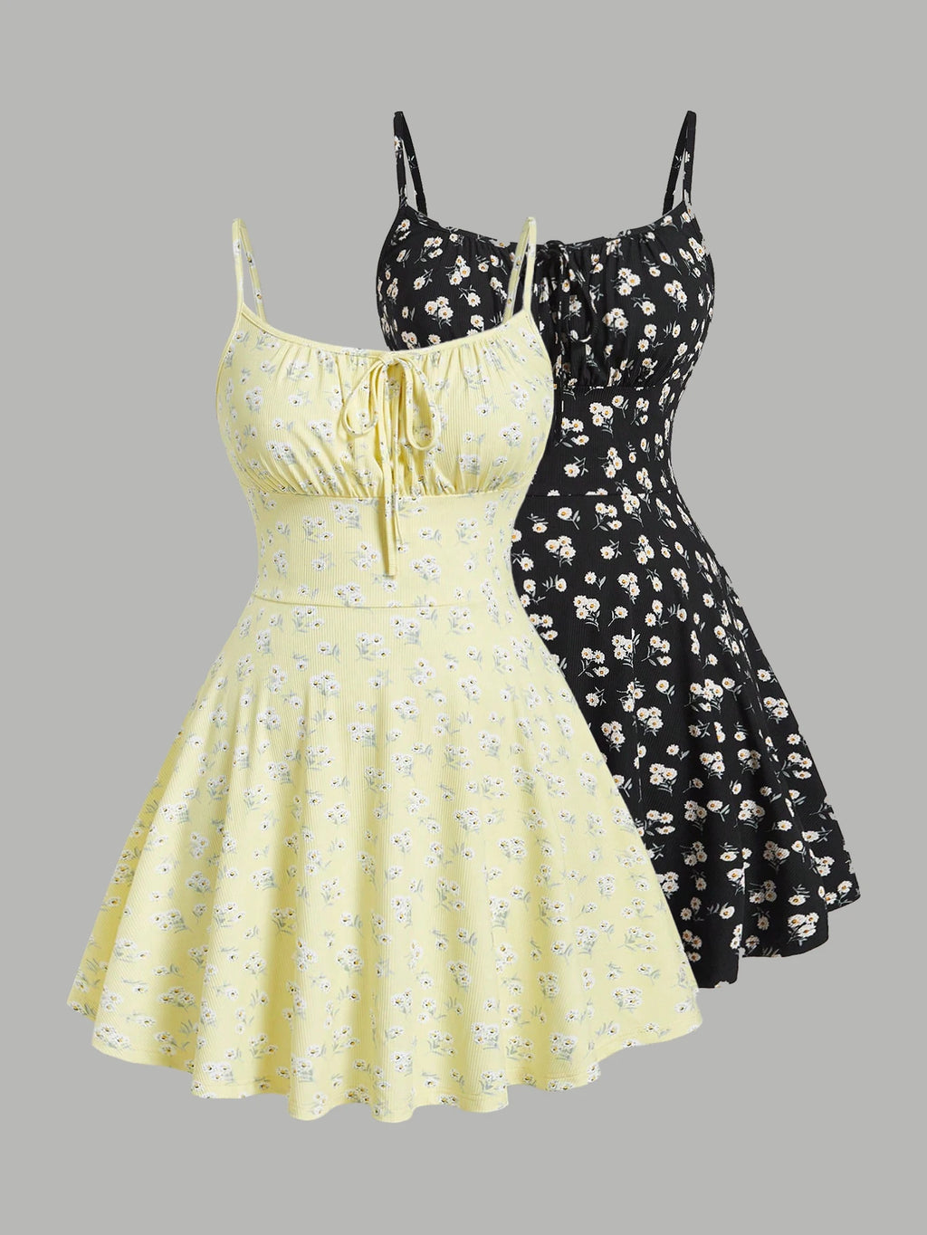 Women's Floral Elegant Sleeveless Thin Strap Camisole Dress – Casual Summer Dress