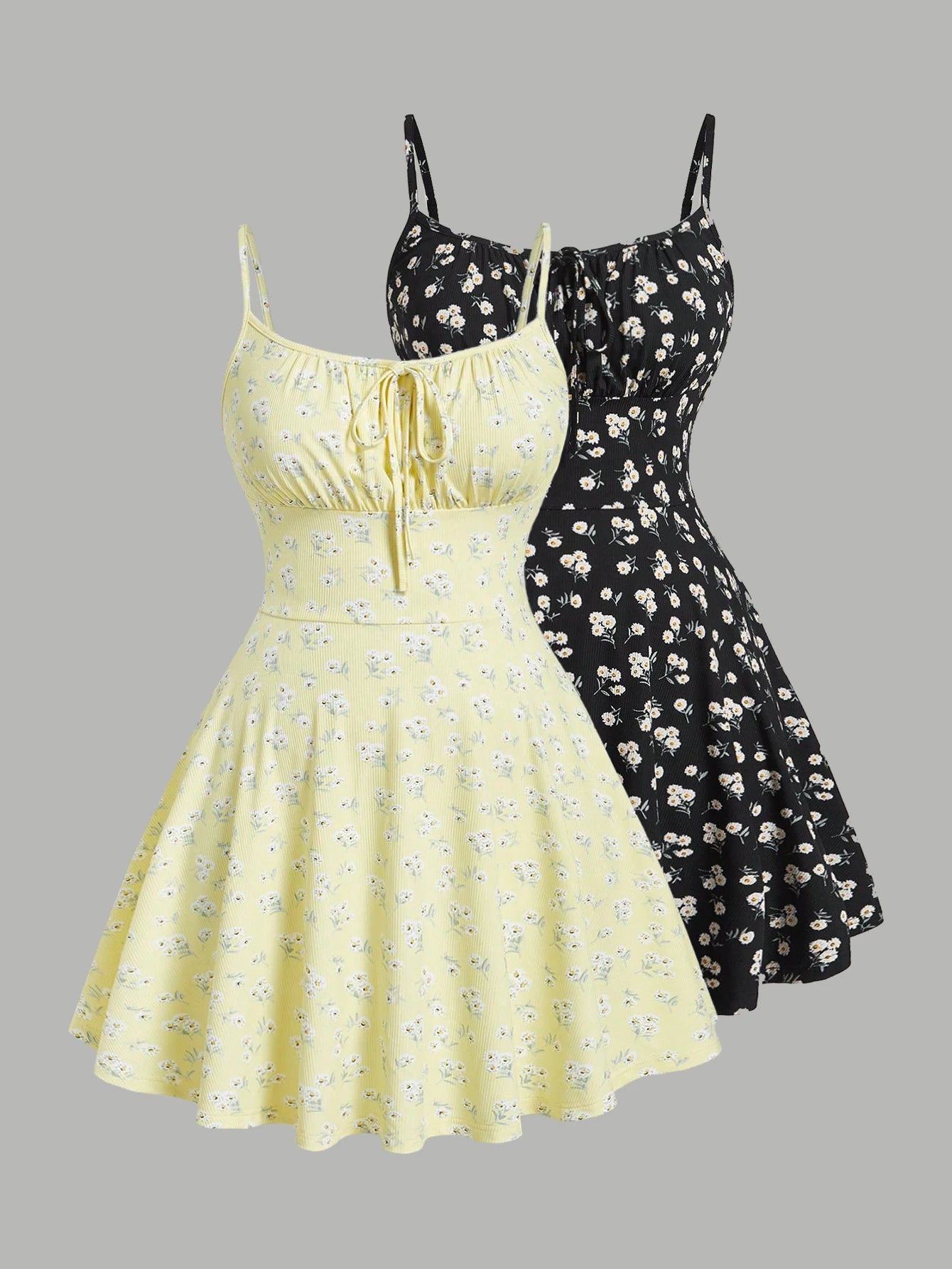 Women's Floral Elegant Sleeveless Thin Strap Camisole Dress – Casual Summer Dress
