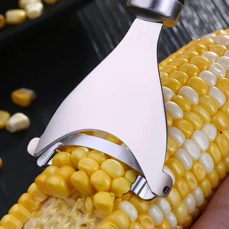 Stainless Steel Corn Peeler – Serrated Kernel Stripper