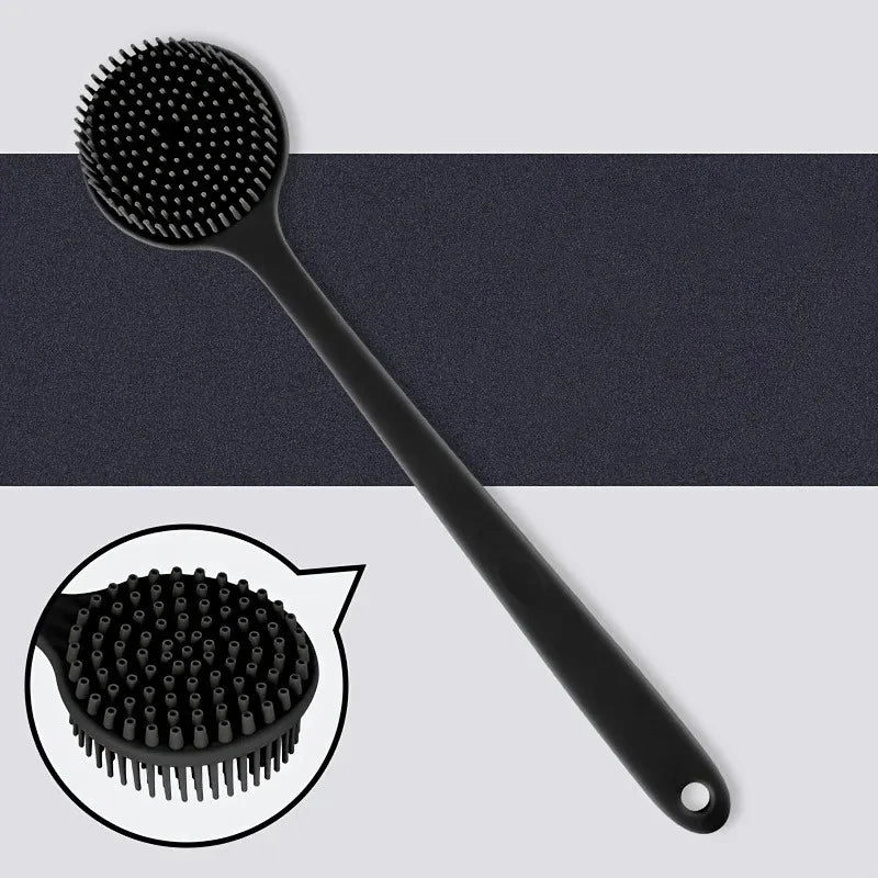 Soft-Bristle Long-Handle Bath Brush – Back Scrubber, Shower Massager & Body Exfoliator