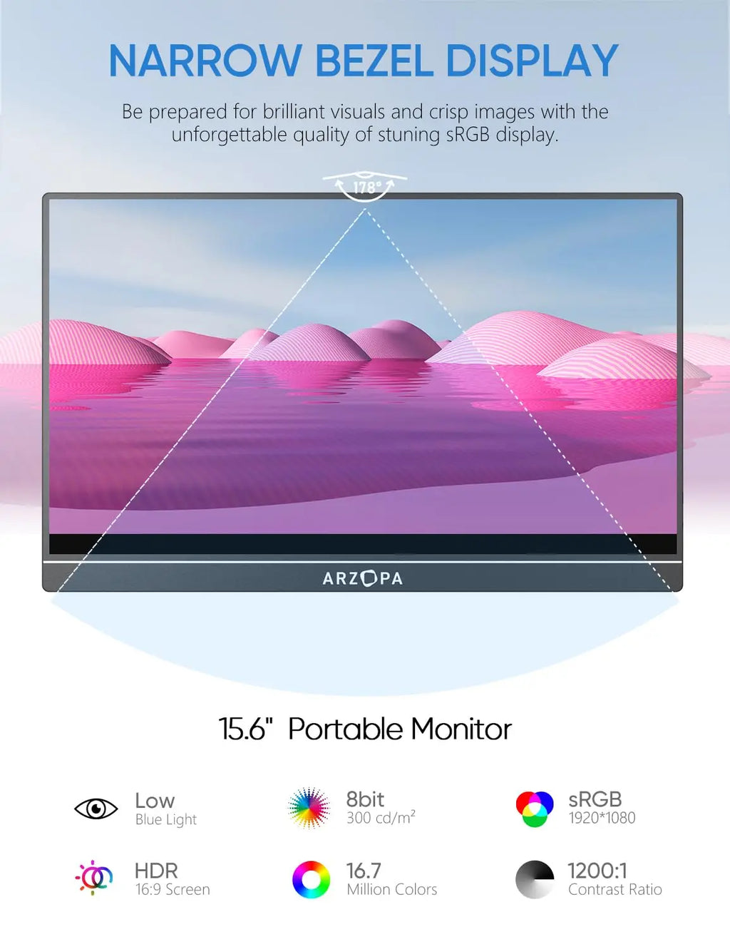 15.6-Inch Portable Monitor – Full HD IPS & Dual Speakers