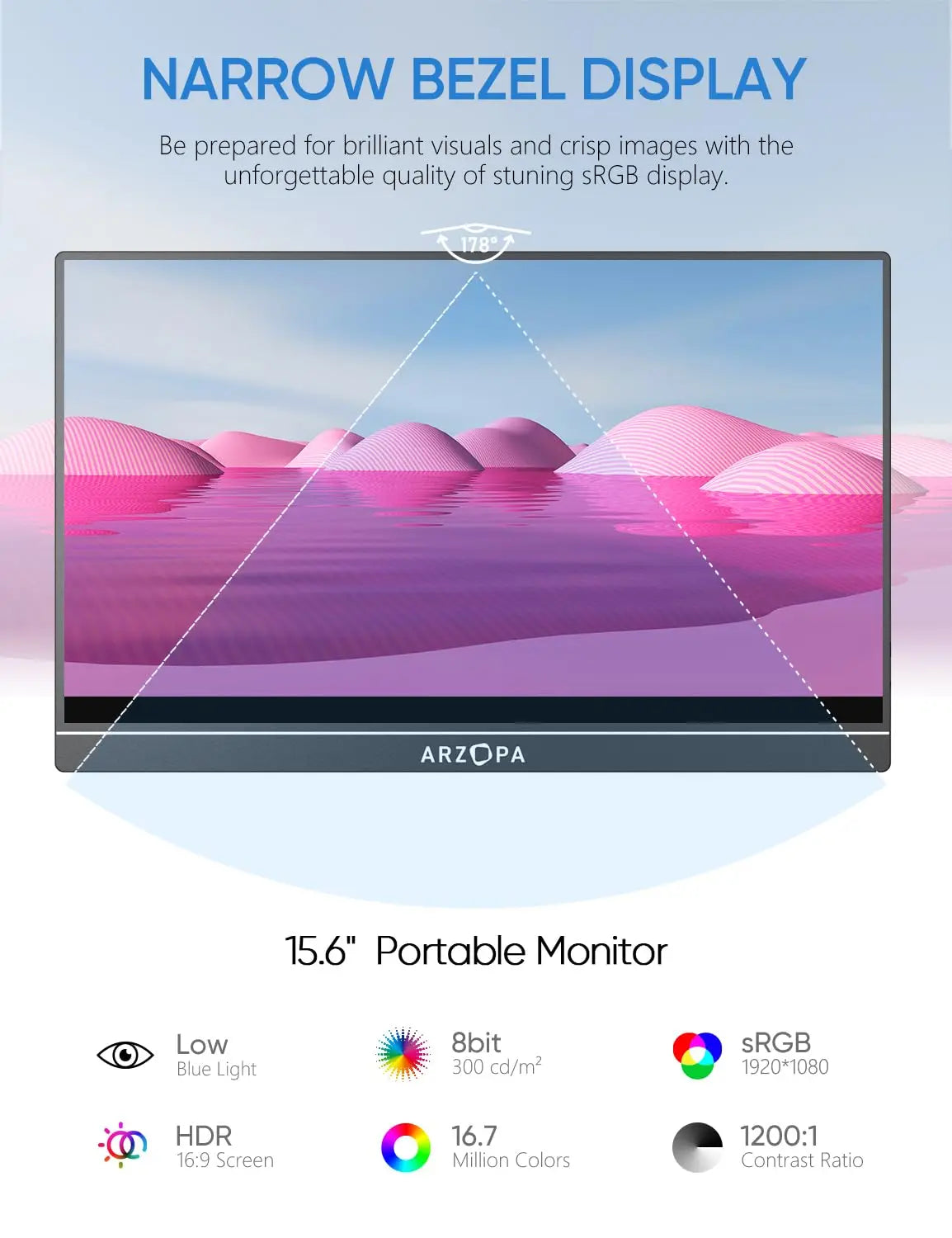 15.6-Inch Portable Monitor – Full HD IPS & Dual Speakers
