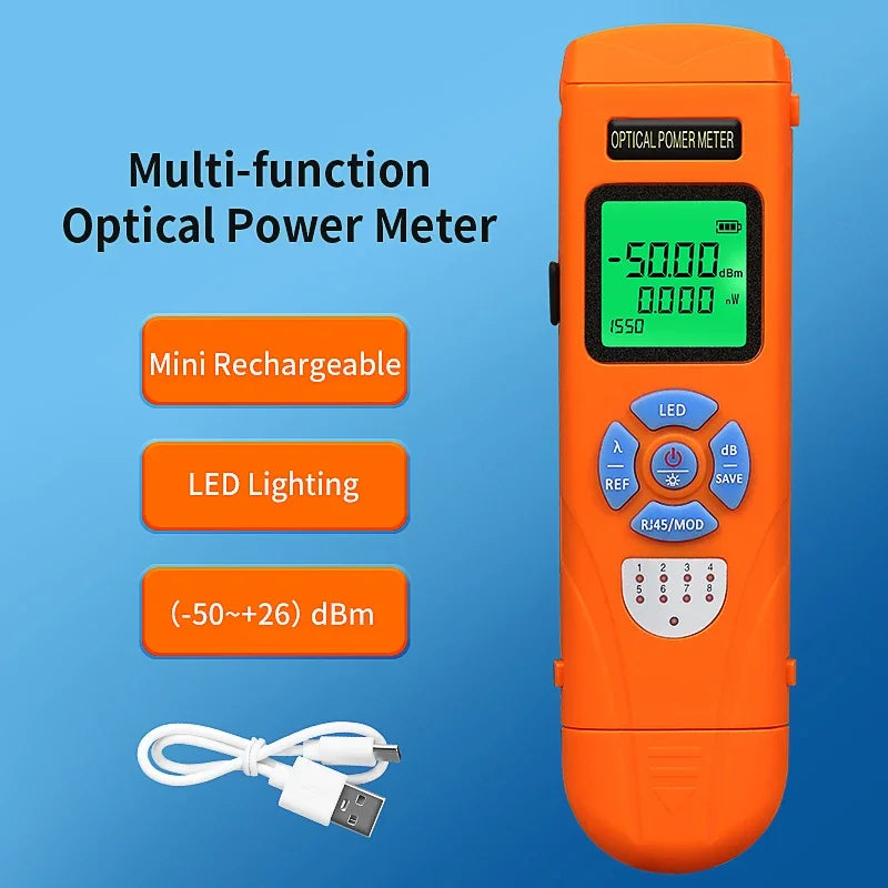 High-Precision FTTH Fiber Optic Power Meter — Digital Optical Signal Tester
