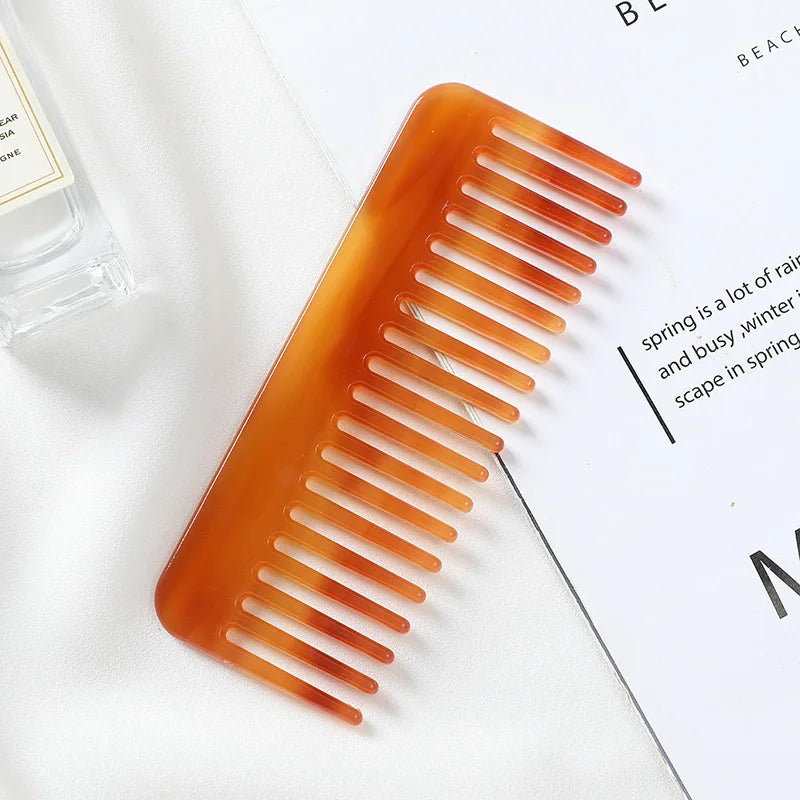 Wide Teeth Acetate Hair Combs – Anti-Static Portable Colorful Styling Comb for Salon & Travel