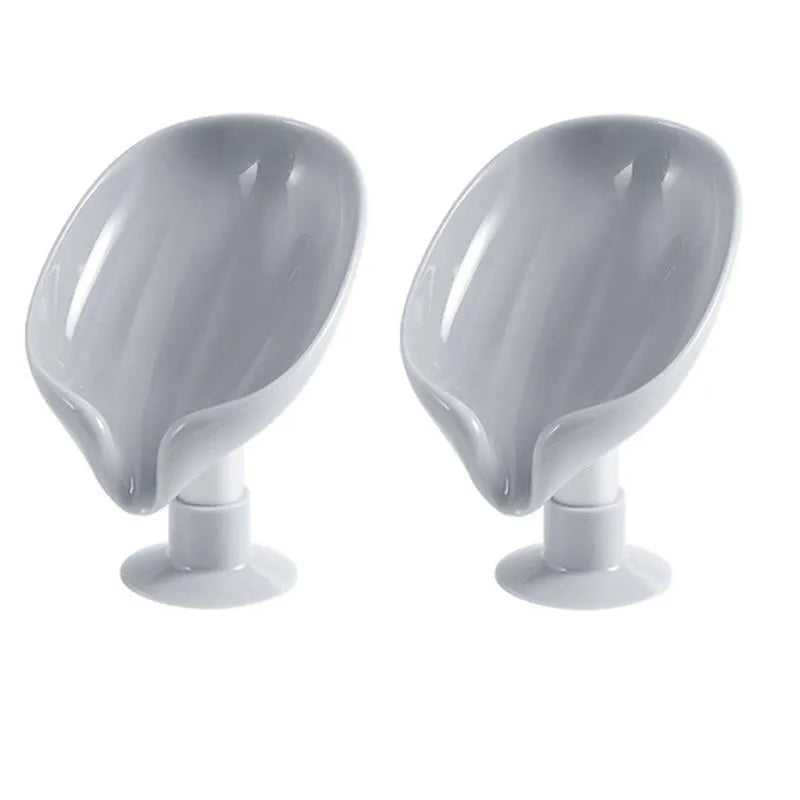 Dry Soap. Clean Bathroom. No Drilling. — Draining Soap Box Set | 2pcs, Suction Cup, Punch-Free, Self-Draining, Cute Design