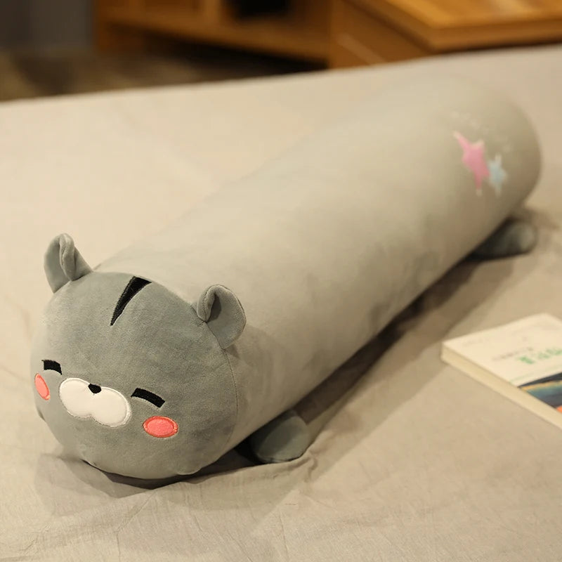 Cervical Roll Neck Pillow Cover – Soft Cartoon Print, Zipper Closure, 80–140cm