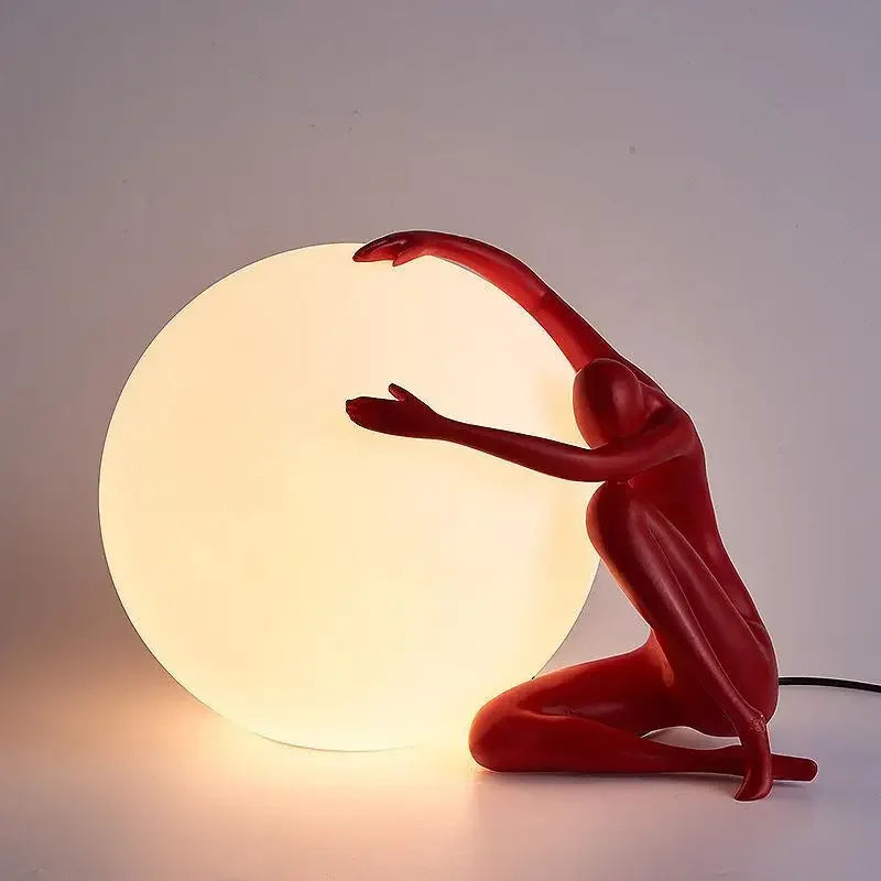 Sculptural Globe Lamp – Figure and Frosted Glass