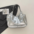 Silver TPU Large Capacity Tote Bag – Luxury Business Shoulder Handbag for Women
