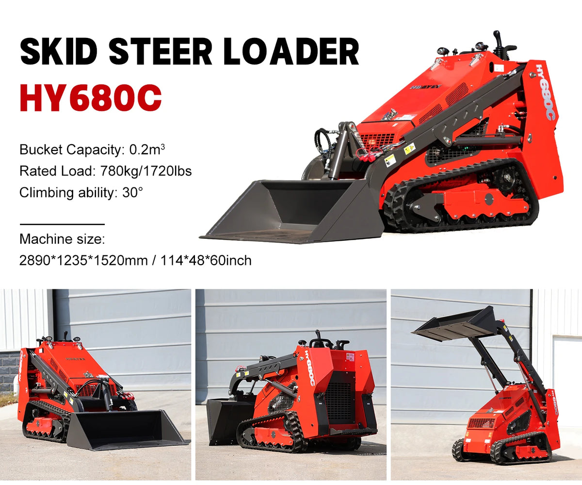 Huayee Kubota Compact Wheel Loader – 14HP Multifunctional Skid Steer for Construction & Home