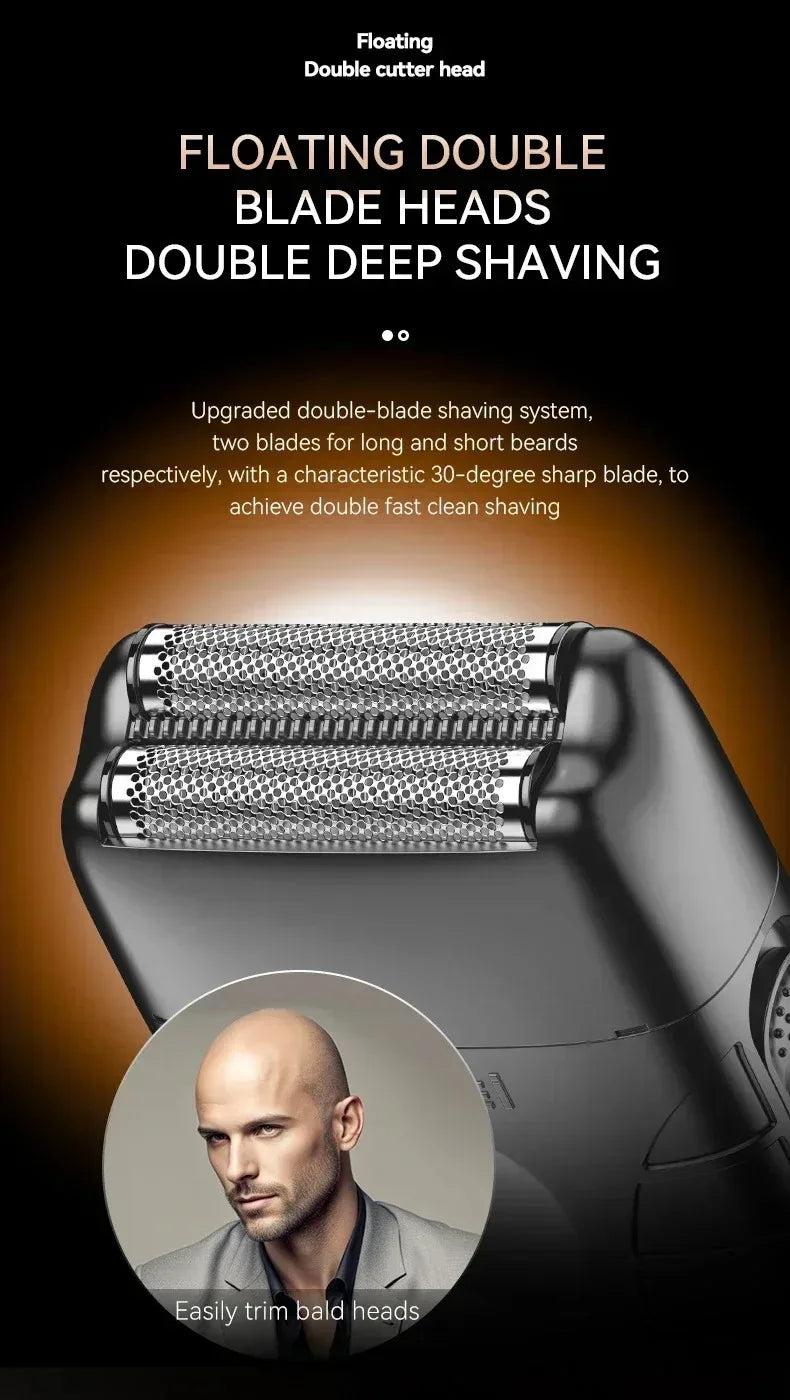 Kemei Professional Hair Clipper & Beard Trimmer – LCD Display, Wet/Dry, USB Fast Charge
