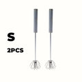 Whisk Faster. Bake Better. — Stainless Steel Semi-Automatic Egg Beater | S/M/L Sizes, Hand Push Mixer, Milk Frother, Kitchen Baking Tool