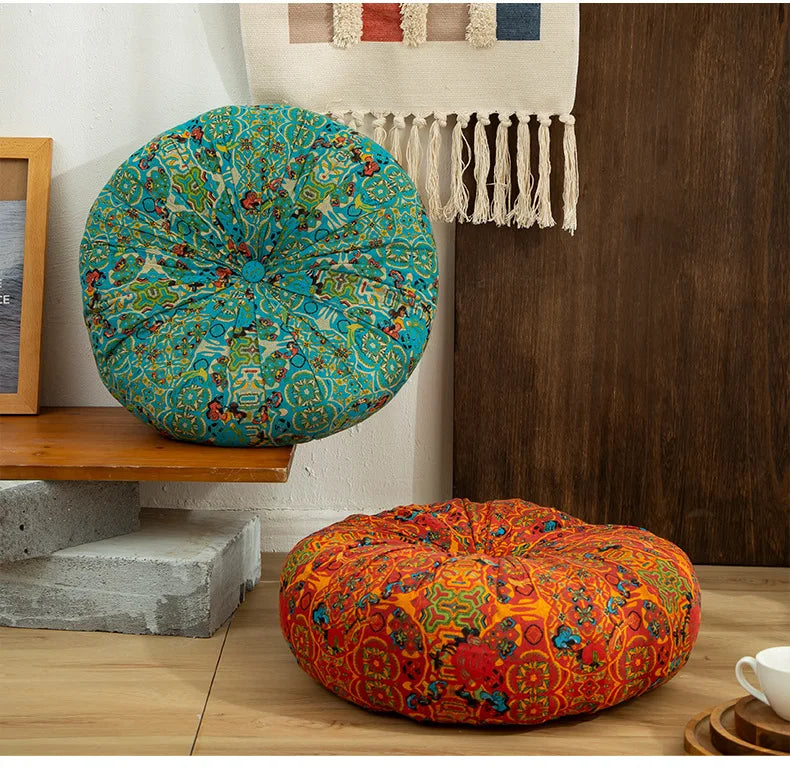 Bohemian Floor Cushion – Thickened Cotton Linen Moroccan Tatami Mat & Window Seat Pillow