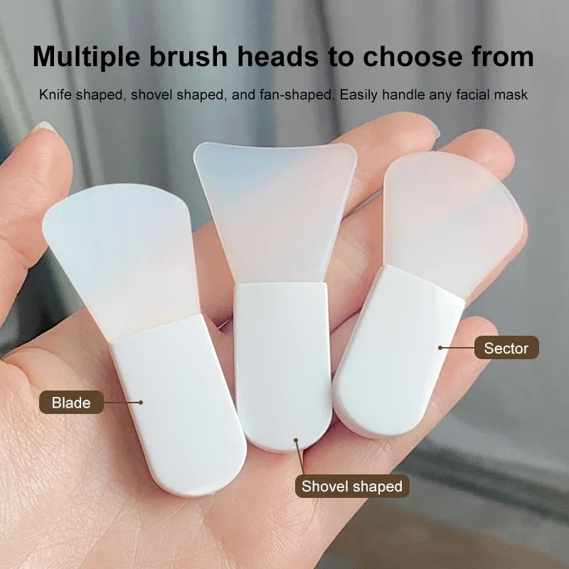 3-Piece Silicone Facial Mask Applicator Brush Set
