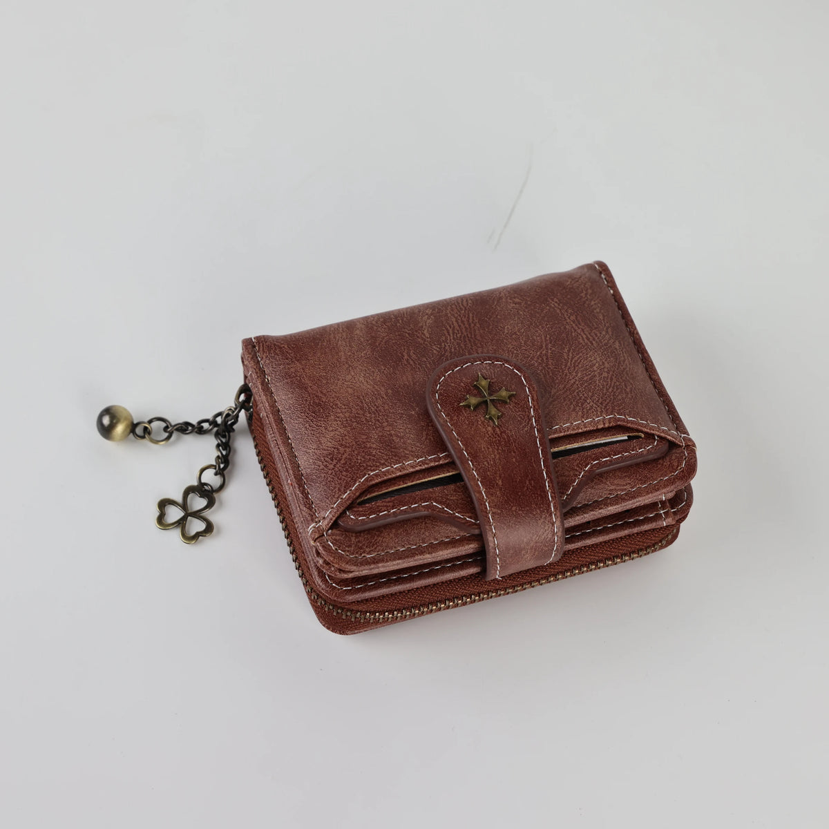 Women's Fashion Buckle Wallet – Short Zipper Coin Purse in European & American Style