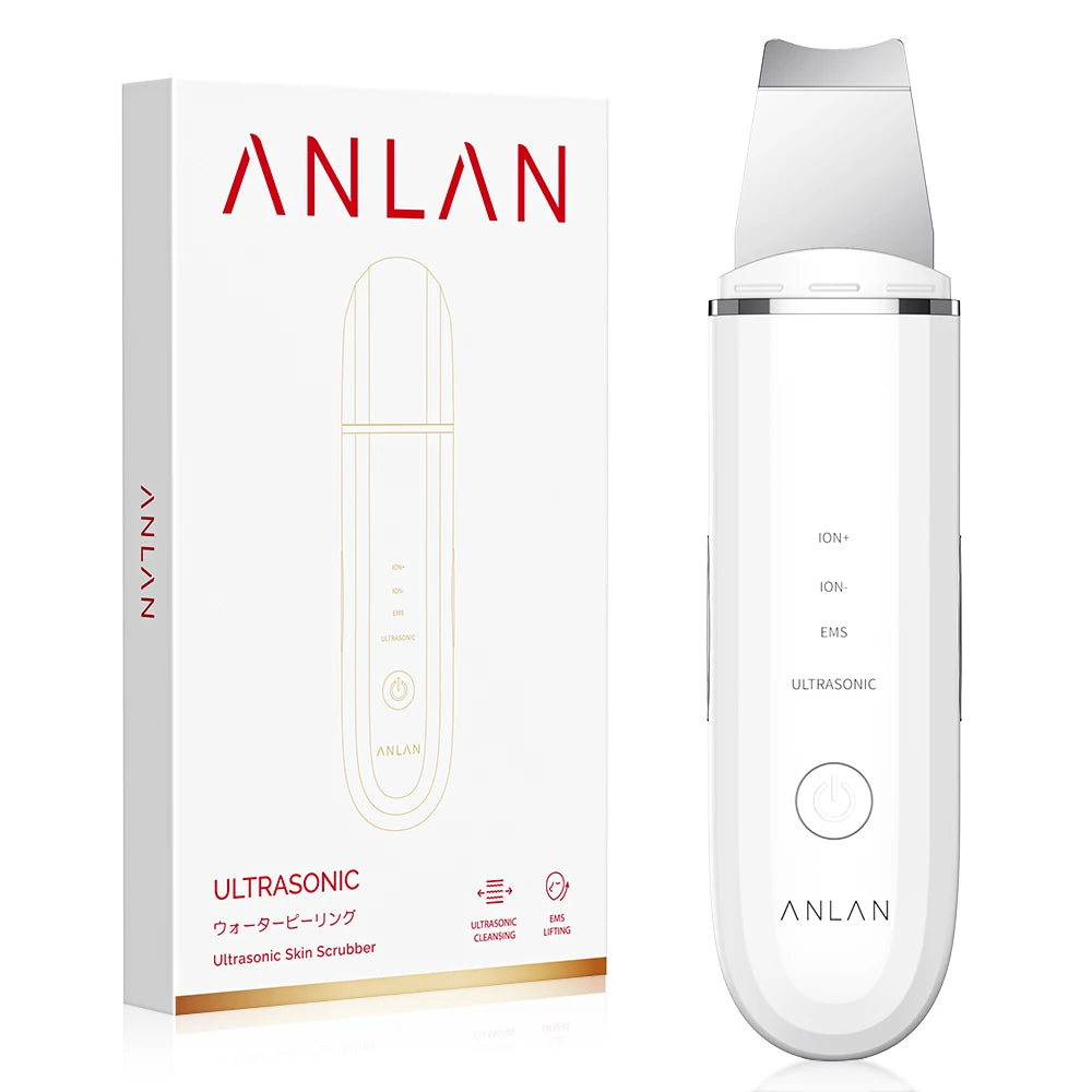 ANLAN Ultrasonic Skin Scrubber – 4-Mode Facial Pore Cleansing Spatula with Microcurrent Lifting