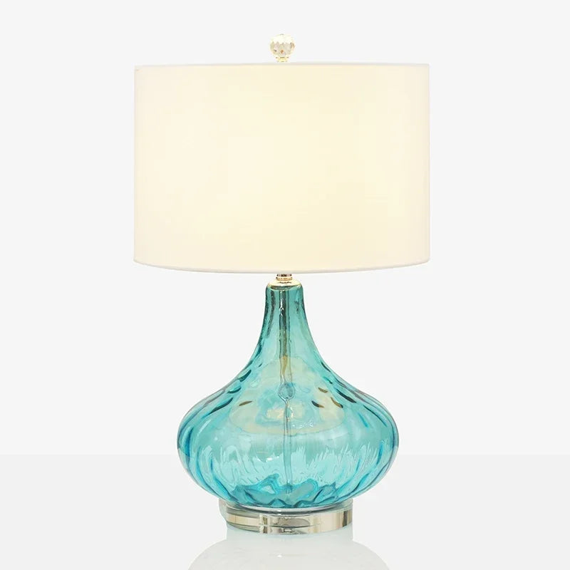 Water Ripple Table Lamp – Blue Glass Design