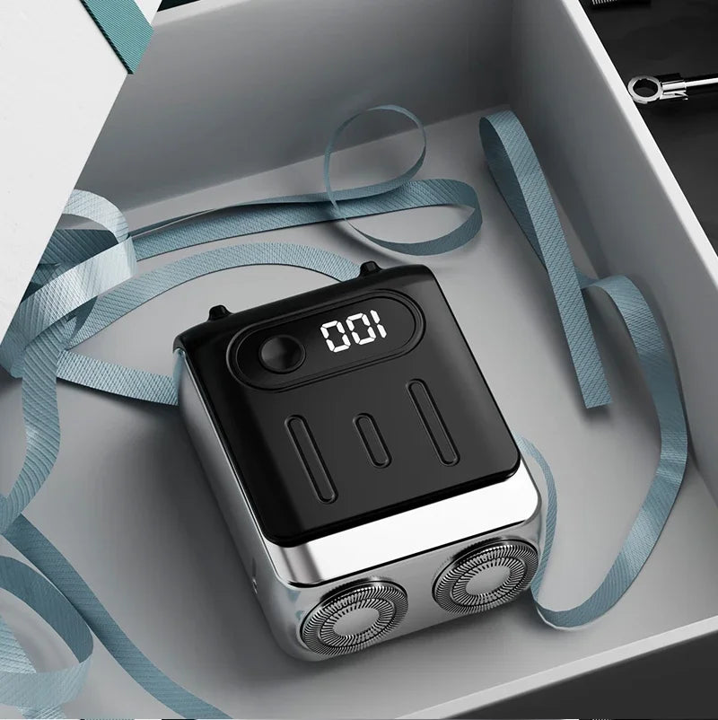 HAOYUNMA R20 Mini Electric Shaver – LED Display, Magnetic Blade, Waterproof, 120-Min Runtime