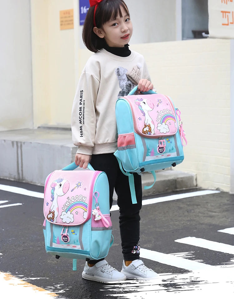 Unicorn School Backpack – Kids Canvas Bag & Size Options