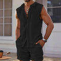 Men's Plaid Sleeveless Vest & Shorts Set – Casual Trendy Hawaiian Beach 2-Piece