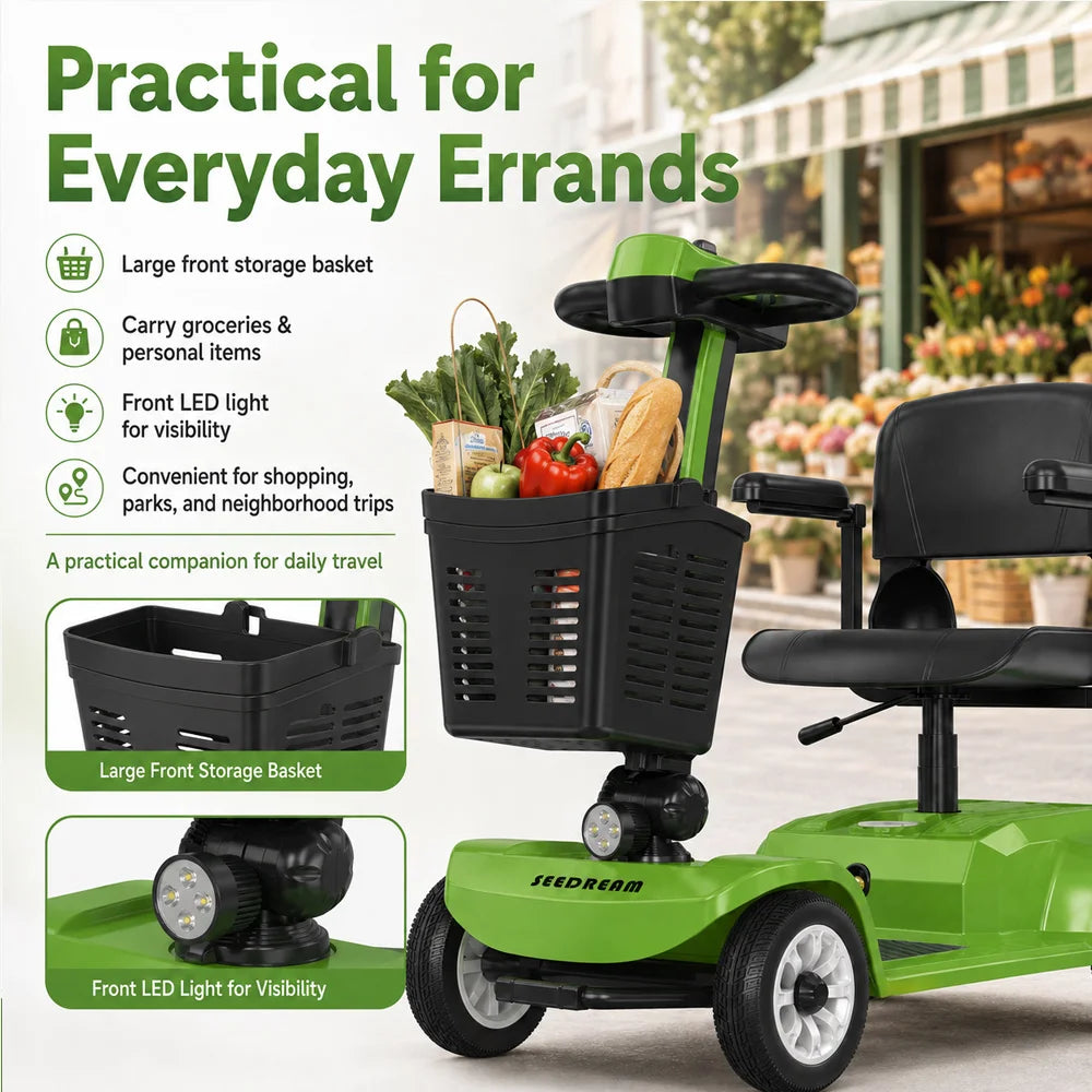 4-Wheel Mobility Scooter for Seniors – 24V 250W, 20 km Range