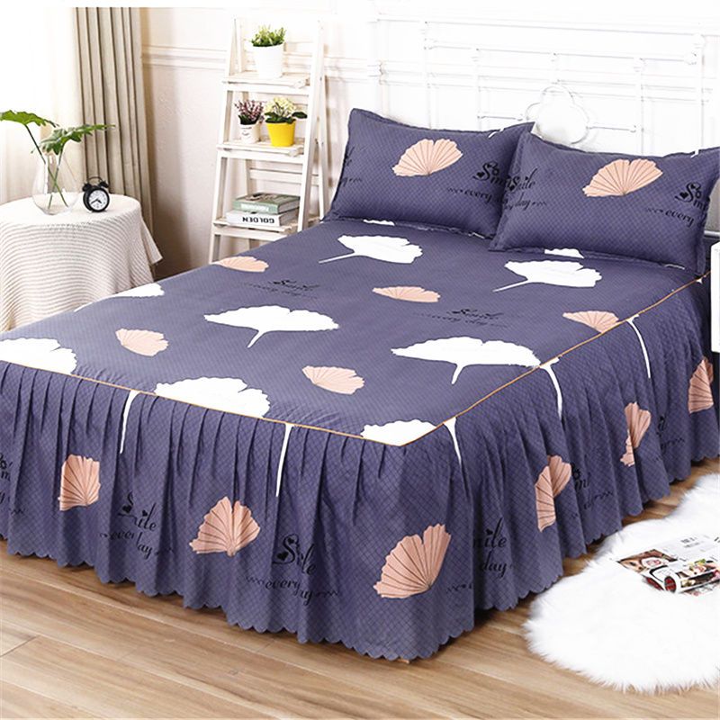 Cotton Quilted Bed Skirt – Double-Thickened Non-Slip Breathable Mattress Cover