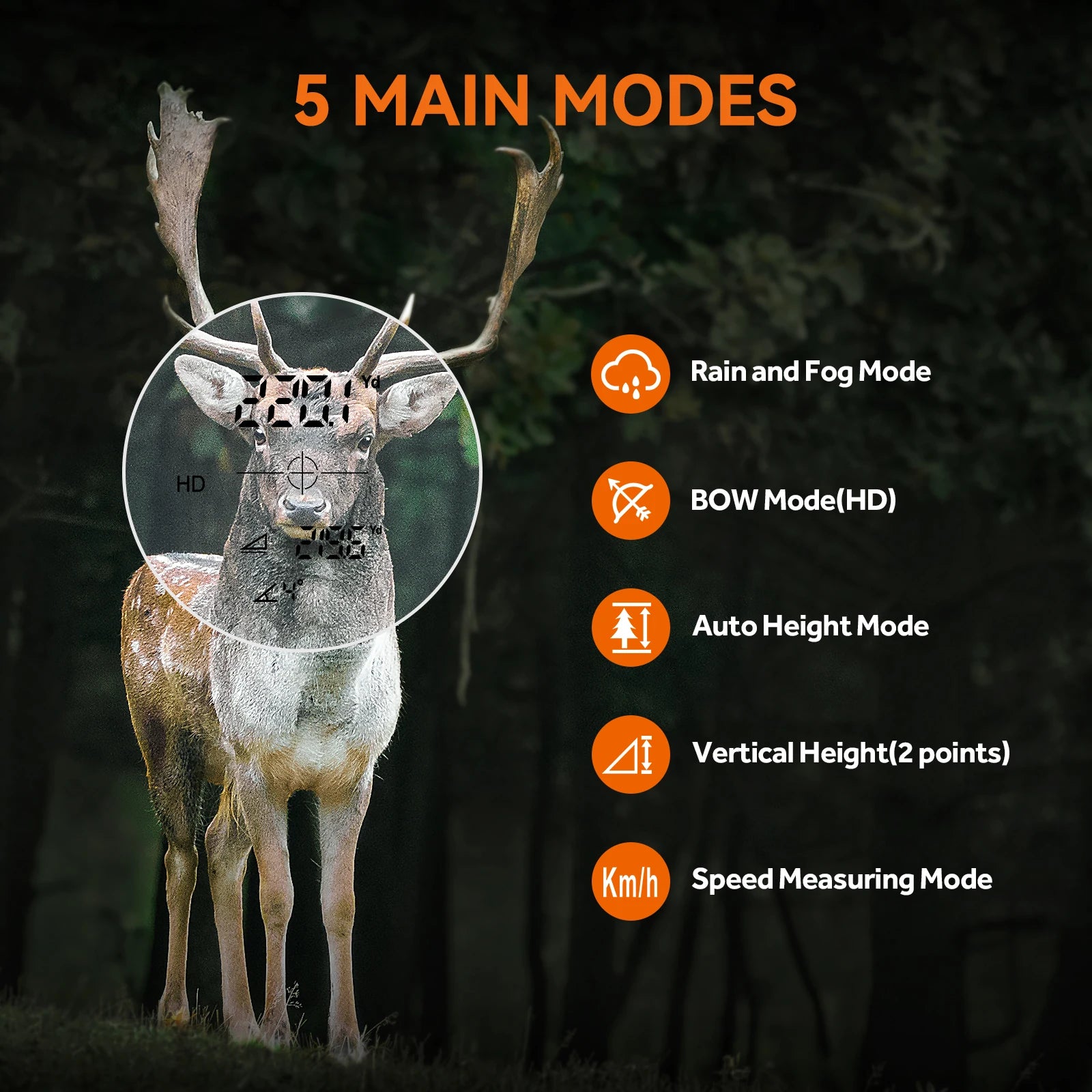 MiLESEEY PF2E Laser Rangefinder — 600m, 7° Field of View, BOW Mode, Rain & Fog Mode, Hunting