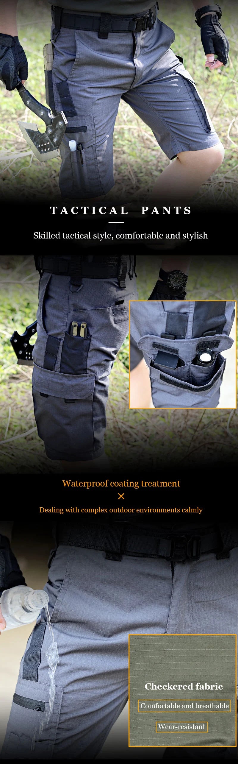 Men's Tactical Cargo Shorts with Pockets