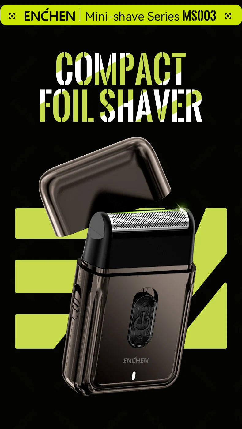 Compact Foil Electric Shaver — Pop-Up Precision Trimmer, Type-C Charging, 7000RPM