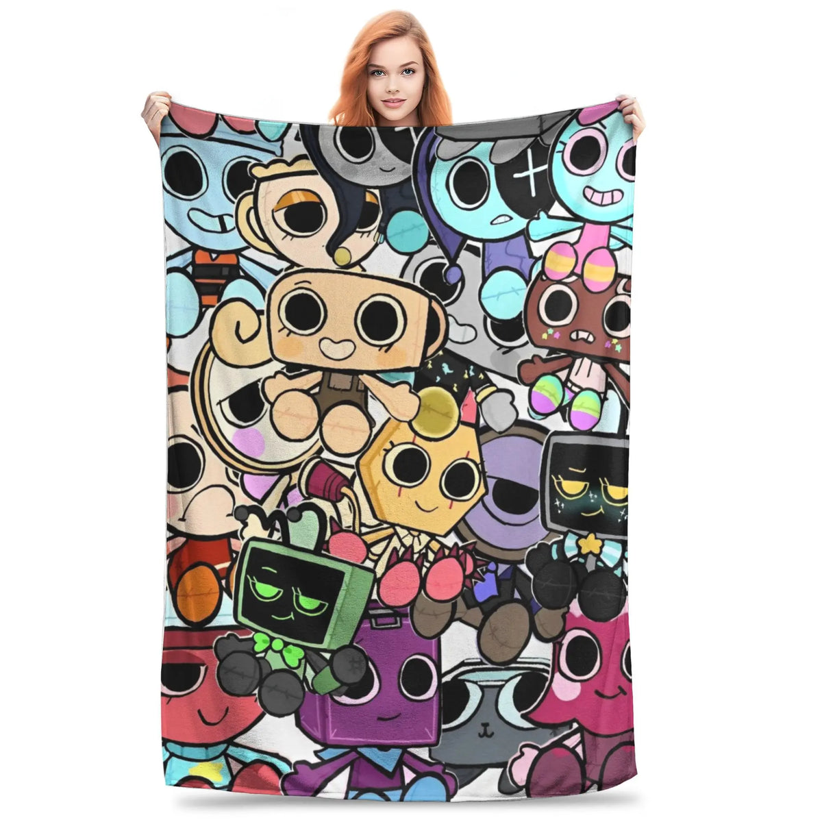 Dandy's World Pebble Fleece Throw Blanket – Soft Novelty Character Print, 5 Sizes