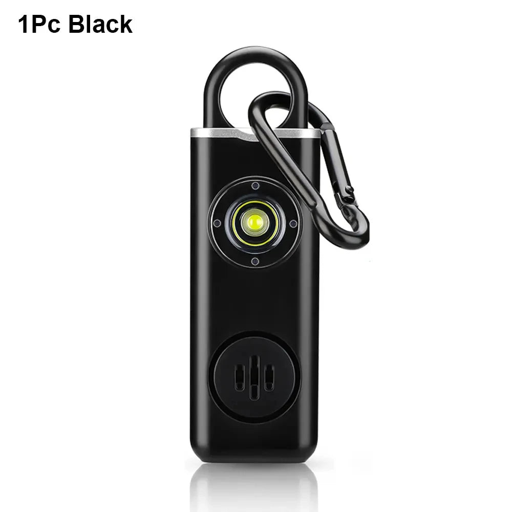 130dB Personal Safety Alarm Keychain with LED Light – Rechargeable Self Defense