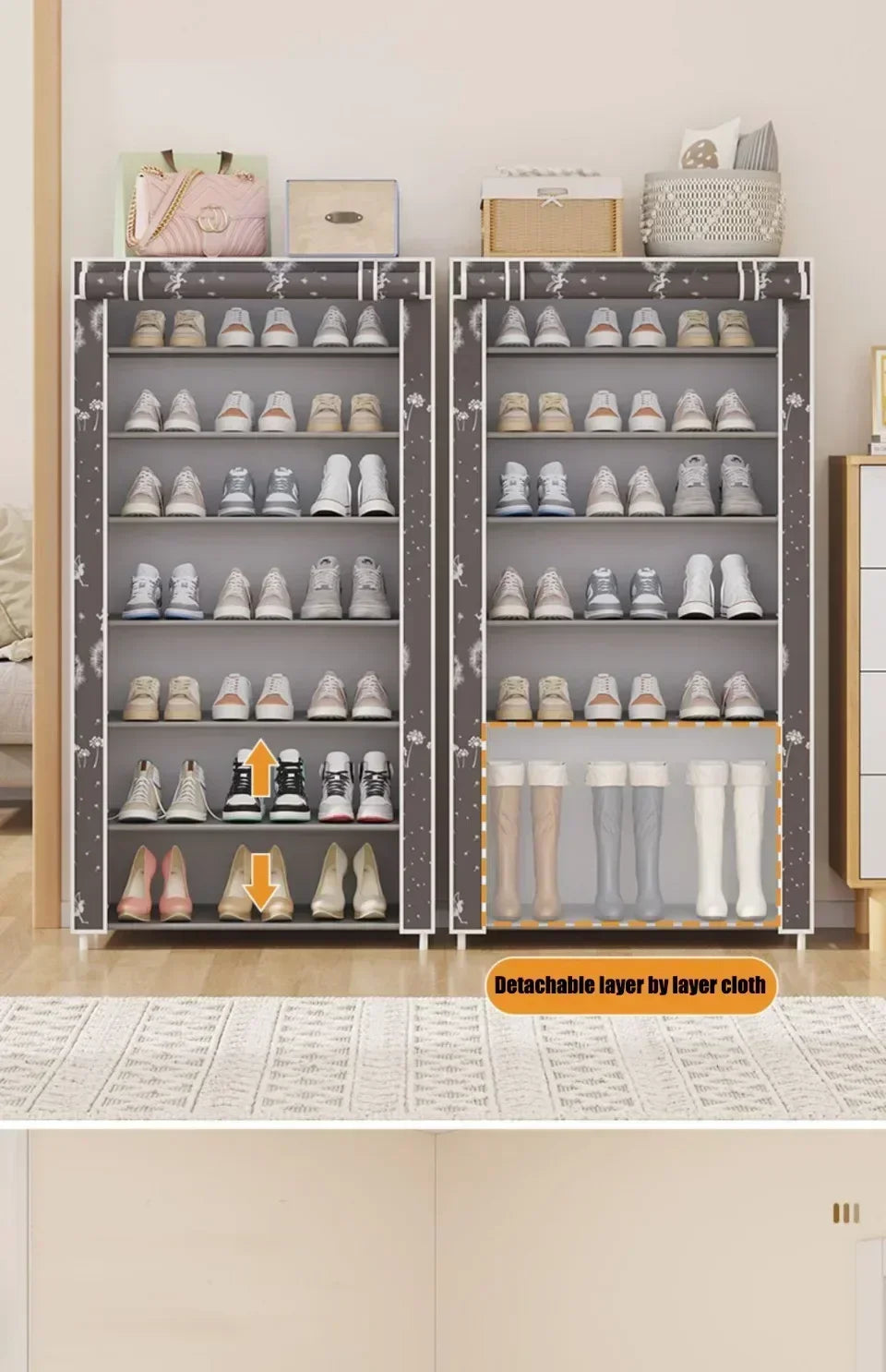 Multi-Layer Dustproof Shoe Rack Cabinet — Entryway Storage