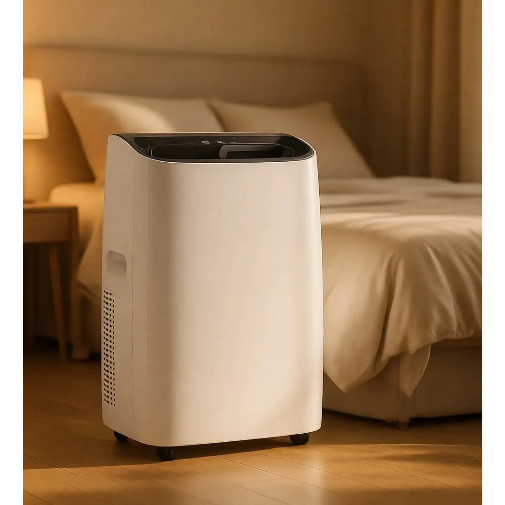Smart Portable Air Conditioners 12000 BTU Quiet Unit with Dehumidifier and Fan Modes, App Control, Cools 350 Sq. Ft, White