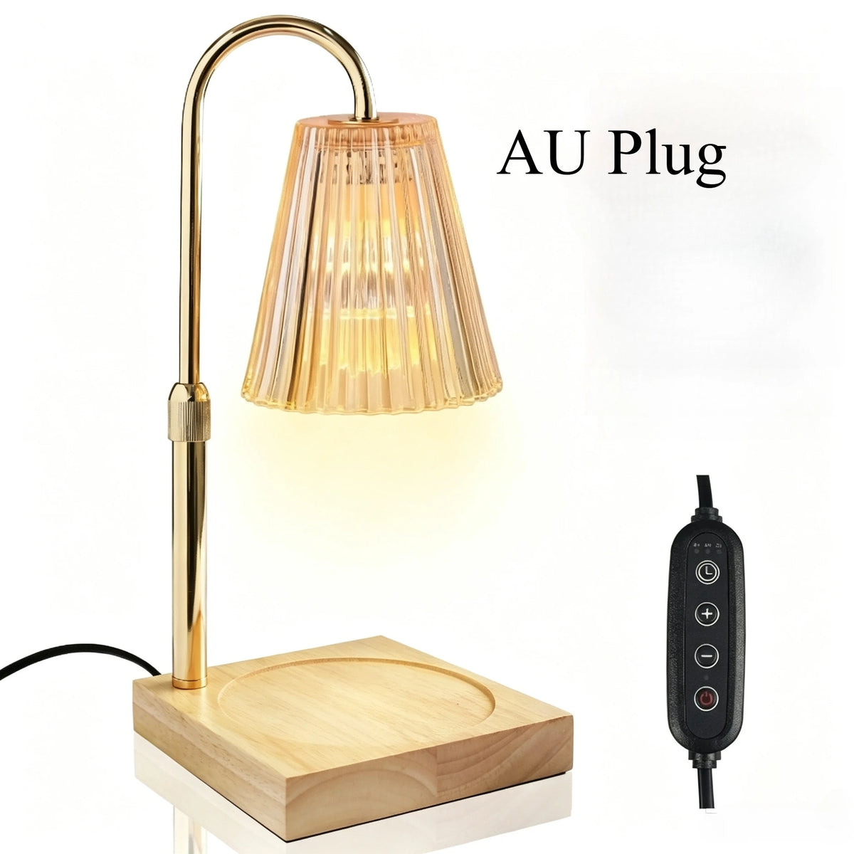 Wooden Tray Candle Warmer Lamp with Timer and Dimmer
