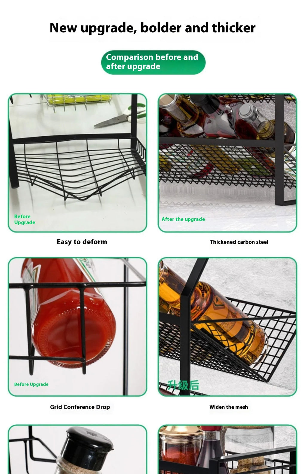 Multi-Tier Metal Spice Rack & Kitchen Drawer Cabinet Organizer – Countertop, Pantry & Under-Sink Storage