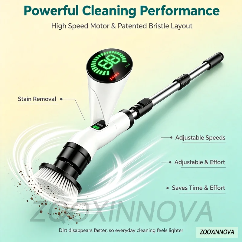 Cordless Multipurpose Spin Scrubber – Electric Cleaning Brush for Kitchen, Bathroom, Toilet & Broom