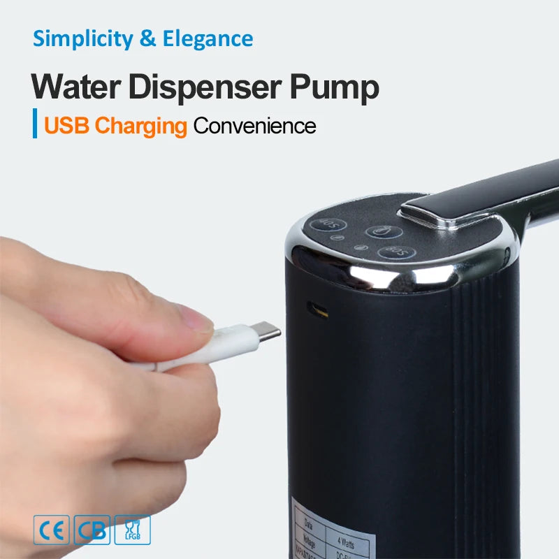 Mini Portable USB Water Dispenser Pump — Foldable Electric Bottle Pump for Home