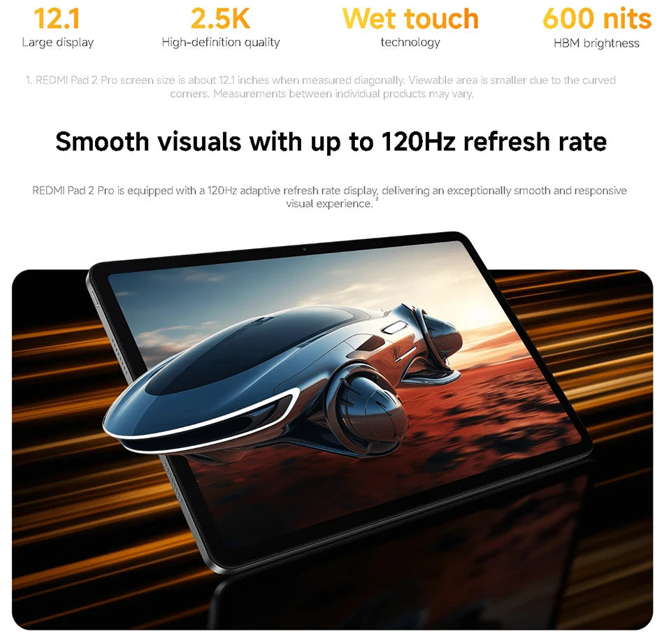 Xiaomi Redmi Pad 2 Pro 12.1" 2.5K Tablet – Snapdragon 7s Gen 4, 12000mAh, 33W