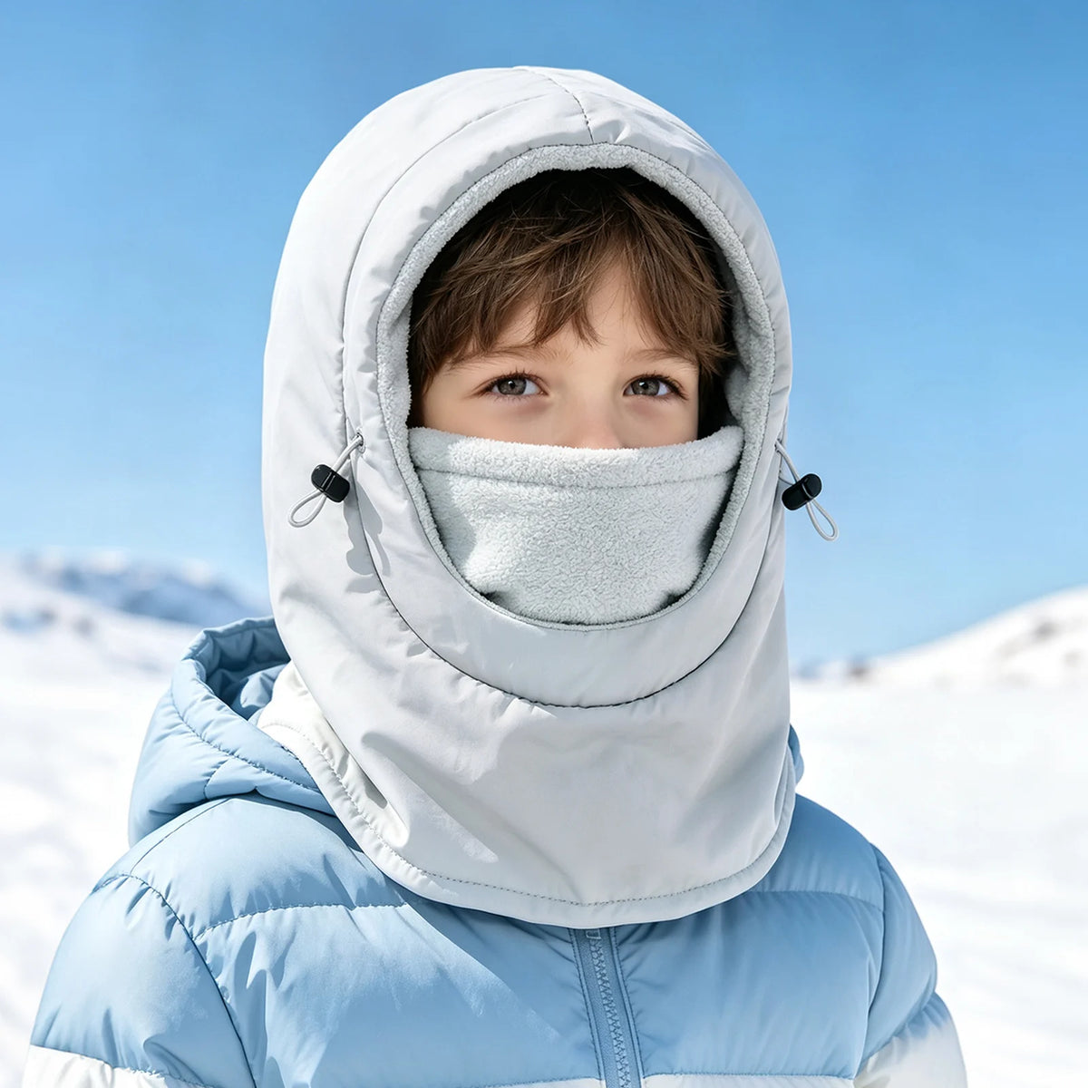 Kids' Fleece Winter Hood with Face and Neck Cover