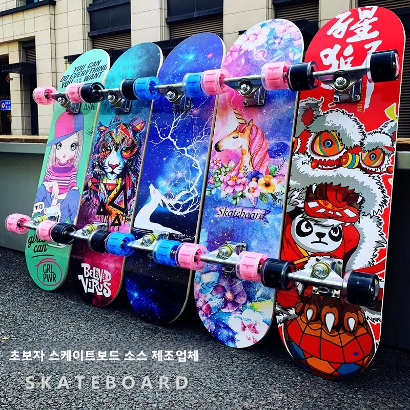 Pro All-Terrain Complete Skateboard – Aluminum Alloy & Carbon Fiber Deck, Beginner Longboard for Kids & Adults