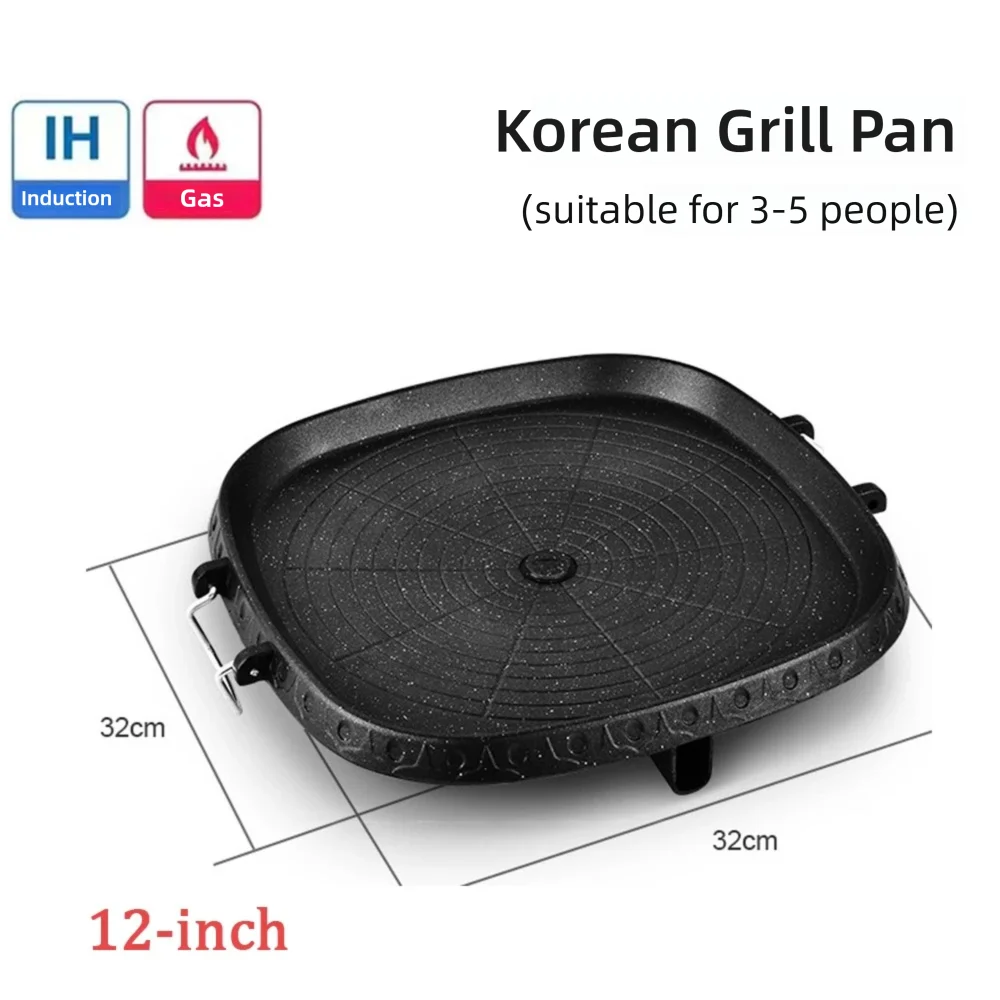 Korean Grill Pan – Non-Stick Square & Round Options