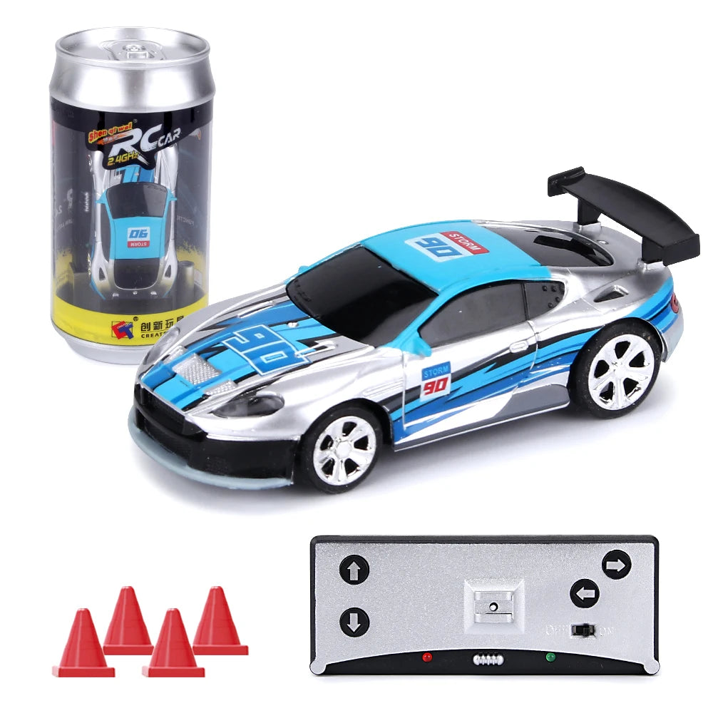 1:58 Scale Mini RC Car – Bluetooth Drift Buggy in Collectible PVC Can Pack