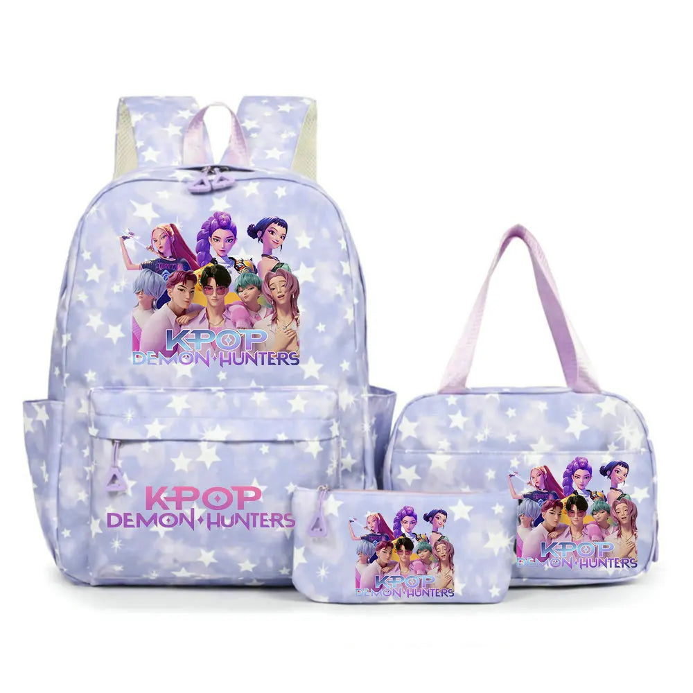 KPop Demon Hunters Nylon Backpack – Campus School & Travel Bag