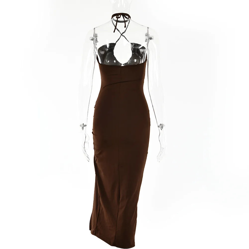Sleeveless Backless Bodycon Club Midi Dress — Sexy Slim Night Party Dress