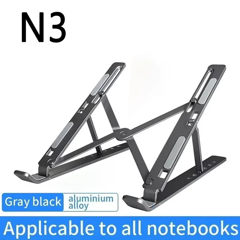Aluminum Alloy Foldable Laptop Stand | Anti-Slip, Height-Adjustable, Portable, Compatible with MacBook & All Laptops