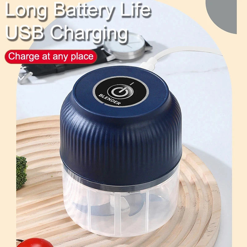 250ML Mini Wireless USB Vegetable Chopper & Garlic Crusher — Rechargeable Electric Food Chopper