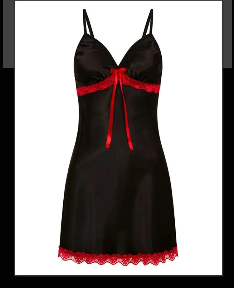 Women's Lace Suspender Nightgown | Sleeveless V-Neck Pajama Dress Multi-Color