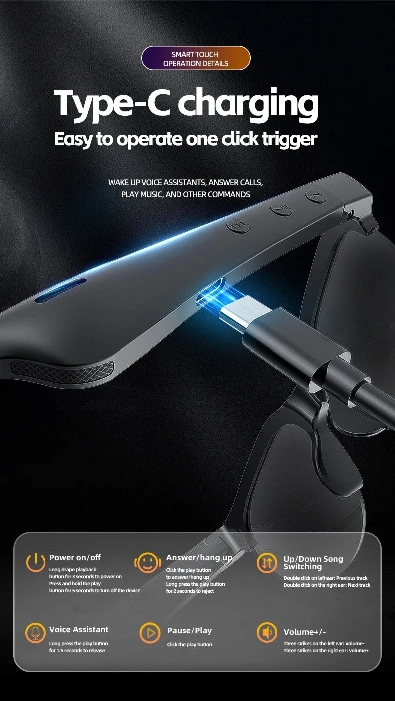 Lenovo XG88 Pro Smart Glasses – AI Translation, Bluetooth 5.3, Music & Calls for Men & Women