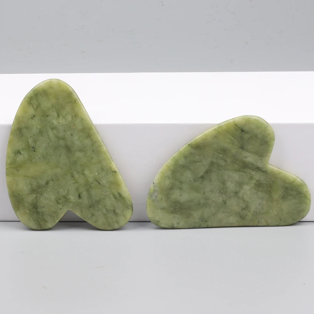 Natural Jade Heart-Shape Gua Sha Facial Massager