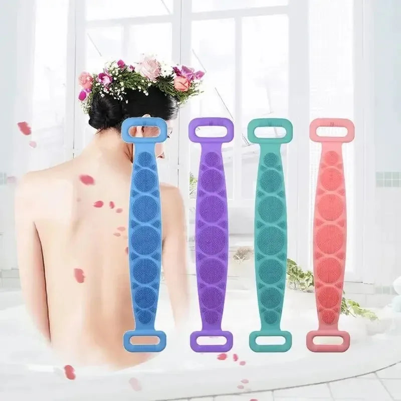 Silicone Back Scrubber Belt – Body Exfoliating Shower Brush & Massage Strap, 60cm