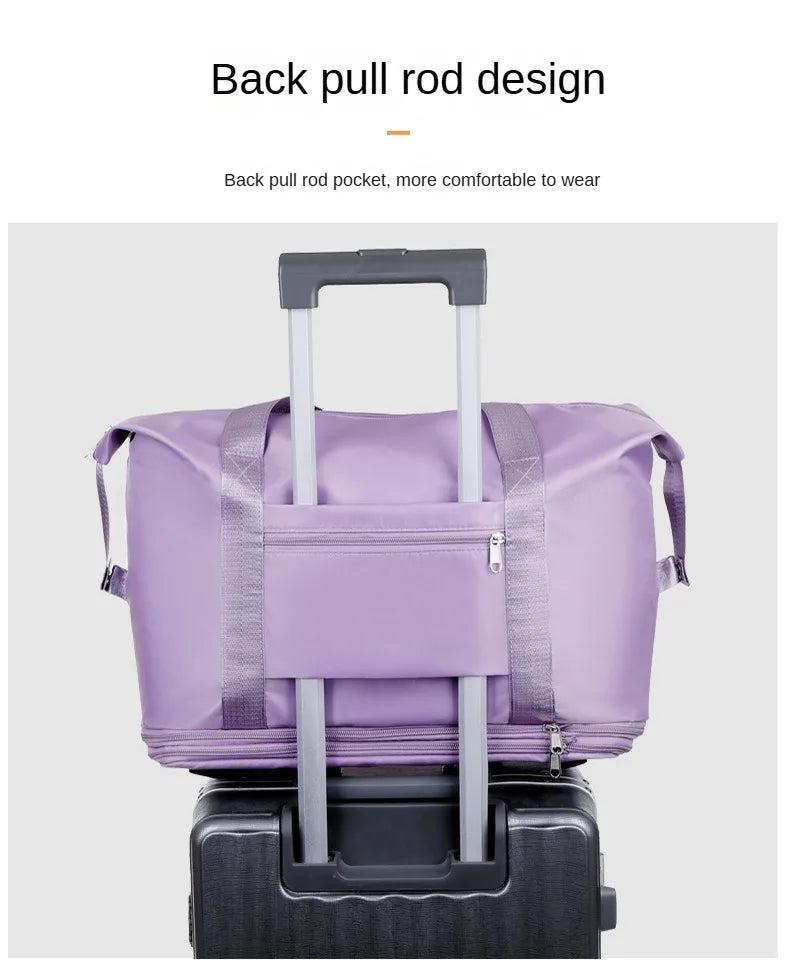 Expandable Fitness Travel Bag – Wet-Dry Storage & Wheels